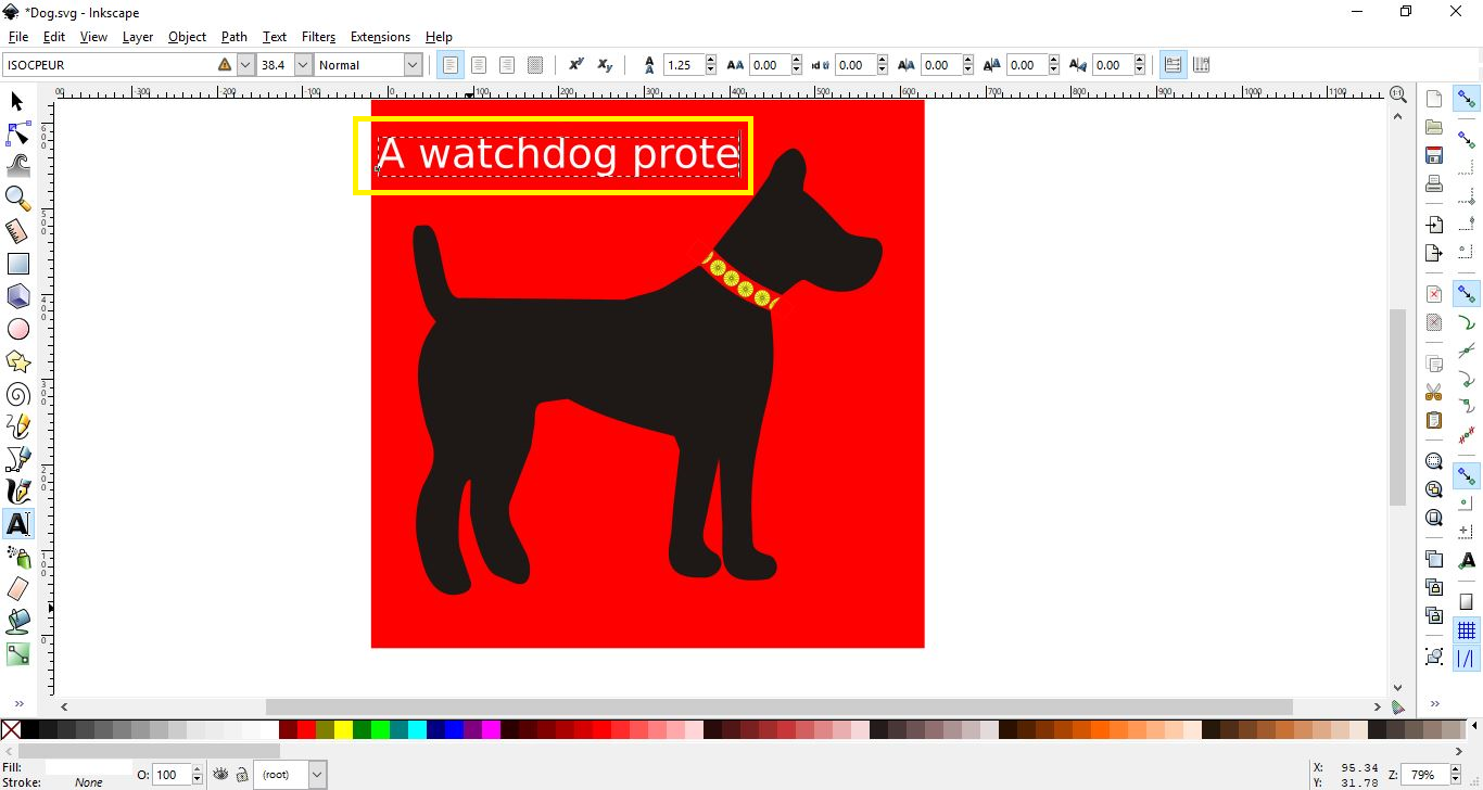 Inkscape interface with a vector image