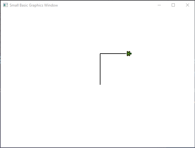 Compiled programme consisting of a turtle moving